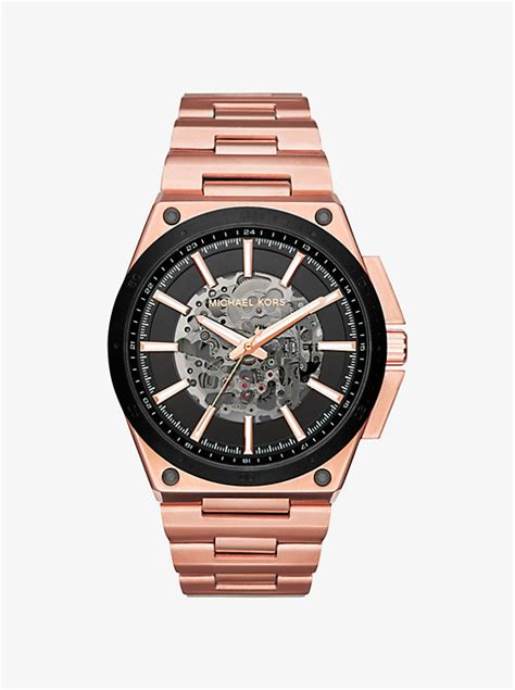 michael kors wilder automatic rose gold tone watch|michael kors rose gold.